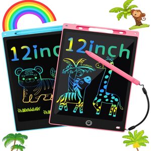 2 stk LCD-skrivetablet til børn, tegnetablet Småbørnslegetøj Doodle Board 12 tommer skriveblok tegnetablet, Trip Tra
