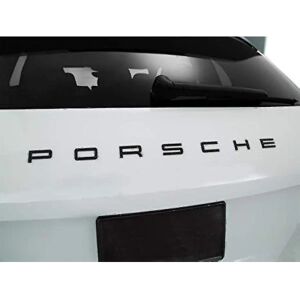 Glans sort Porsche-bogstaver bagstøvle-emblem til 911 Carrera Cayenne Turbo Gt3