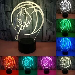 Basketballlampe 7 Farverig 3D LED-natlys Nyhedsbelysning Ta