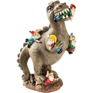 Dinosaur Spiser Gnome Have Statue, Have Gnome Og Dinosaur Til