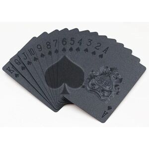 MTK 54stk Vandtæt plast sort geometri Back Poker spillekort Black