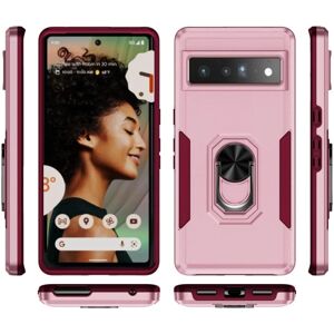 MTK Google Pixel 7 Pro Stødsikker TPU+PC Kickstand Telefonetui Bilmo Pink