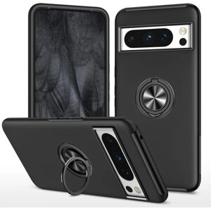 MTK Til Google Pixel 8 Pro Fingerring Kickstand Hybrid Taske - Sort Black