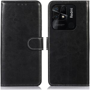 MTK Til Xiaomi Redmi 10C Crazy Horse Texture Telefontaske Black