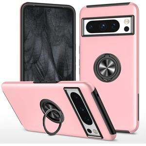 MTK Til Google Pixel 8 Pro Fingerring Kickstand Hybrid Taske Pink