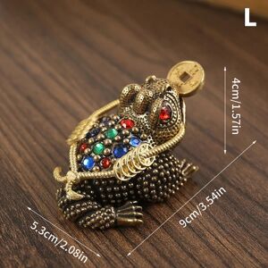 BLE Feng Shui Toad Money LUCKY Fortune Wealth Golden Frog Toad Coi L