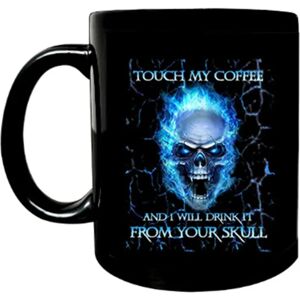 Sjovt kaffekrus til berøring Min kaffe I Will Drink It Skull 11oz Keramisk tekop til mænd Kvinder Halloween julefødselsdagsgave