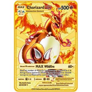 Kort Guld Metal Vmax Energikort Charizard Pikachu Sjælden y7