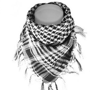 Mænd Kvinder Militær Arabisk Taktisk Desert Army Shemagh Keffiyeh tørklæde Wrap tørklæder Black And White