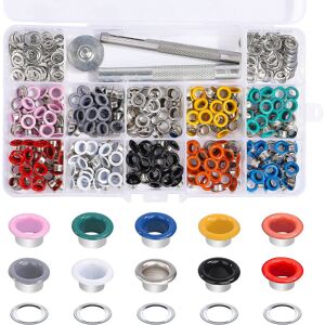 300 Pieces 5 Mm Eyelets Metal Eyelet Kit Multicolor Metal Eyelets Kit With Installation Tools For Shoes Clothes Handbags Diy Crafts (10 Colors)
