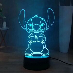 Stitch 3d-lampe - LED-natlys med fjernbetjening (16 farver)