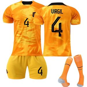 Hollandsk hold #4 Virgil Jersey fodboldtrøje jakkesæt Sportstøj 26 kids