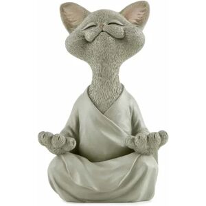 Buddha kat statue meditation yoga samlergave til kat 18 CM