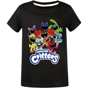 2024 Smiling Critters Børne T-shirt tegneserie Catnap Hoppy Hopscotch Fans Drenge Piger Casual Kortærmede T-shirts Bluse Black 11-12Years