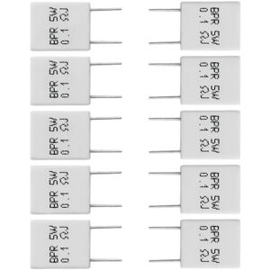 10 Stk 0,1r 5 For W 5% Cementmodstand 0,1ohm Ikke-induktiv modstand Bpr56