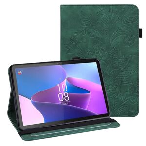 Til Lenovo Tab P11 Gen 2 prægning Dropsikkert tabletcover PU læder pungetui med stativ Green