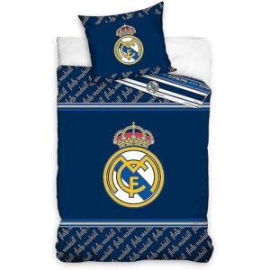 Real Madrid Club Crest 100% bomuld enkelt dynebetræk og pudebetræk sæt