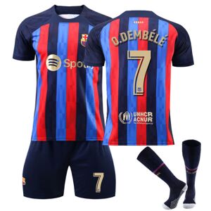 FC Barcelona Hjemmesæt 2022/2023 O.Dembele No.7 Fodboldtrøje 3-delt sæt til børn Voksne zy S(165-170CM)