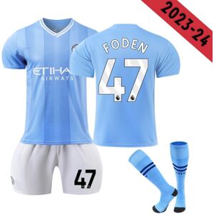 23-24 Manchester City Home Kids Football Kit nr. 47 FOD 10-11 Years