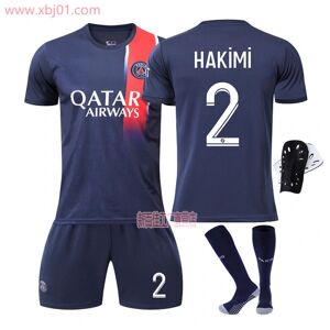 23-24 Paris Saint-Germain Hjemmetrøje 2 Hakimi Ny sæson Seneste fodboldtrøje til voksne børn Kids 28(150-160cm)