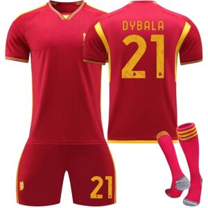 2023/24 AS Roma Hjemmedragt Dybala #21 fodboldtrøjer 20(110-120CM)