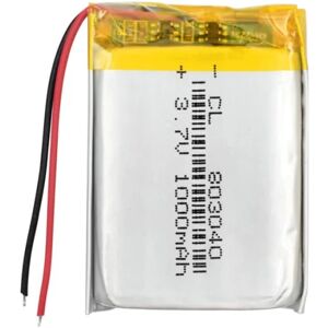 YUNIQUE GREEN-CLEAN-POWER 803040 genopladeligt Lipo-batteri (3,7 V, 1000 mAh Lipo) til højttalere, Bluetooth, GPS, PDA,