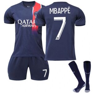 23-24 Paris børnefodboldtrøje nr. 7 Mbappe voksen børn Saint-Germain 24(8-9 år) Blue M