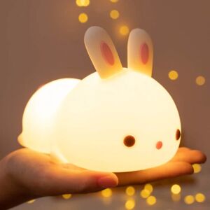 Kanin-natlys, baby-natlys, genopladeligt natlys til børn, berørings-LED baby-natlys