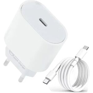 ExpressVaruhuset Komplet 20W USB-C højhastighedsoplader med USB-C-kabel White