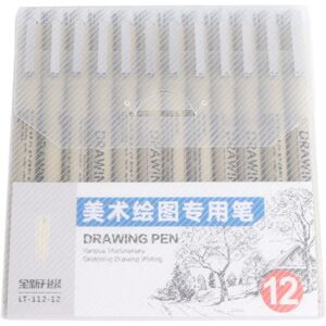 【Lixiang Store】12 vandtætte fine line blækpenne D 12PCS