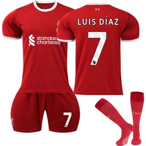 23-24 Liverpool Home Børnefodboldtrøjesæt nr. 7 Luis Diaz 28