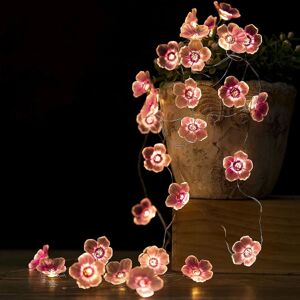 YANGFEIYU LED kobbertrådslys, pink blomsterlyssnor, udendørs