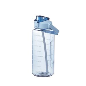YANGFEIYU 2 liters vandflaske med sugerør Stor bærbar rejseflaske blue