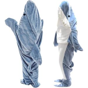 ESTONE Shark Blanket Voksen Dress Up, Superblød Sofa Snuggle Blanket Shark Blanket Sovepose, Portable Shark Blanket Hoodie -HG XXL