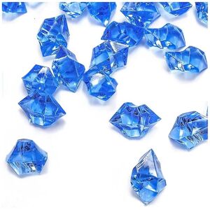 200 stykker isterninger diamanter plastik knust is 1 tomme akrylkrystaller isterninger (kongeblå) blue