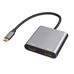 Northix Adapter - USB-C til 2x HDMI Grey