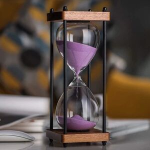Træbund Firkantet Glas Timeglas 60 Minutter Interessant Tid Timer Hjem Ornamenter Køkken Timeglas Timetæller