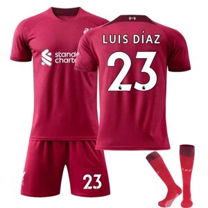 JIUSAIRUI Børn / Voksen 22 23 World Cup Liverpool Hjemmetrøje fodboldsæt LUIS DIAZ-23 24#