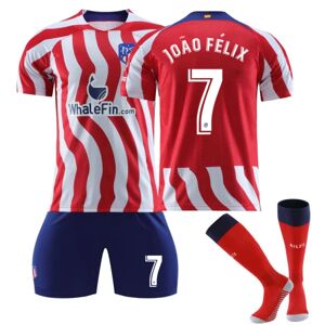 JIUSAIRUI Børne-/voksen-VM Hjemmested for Atletico Madrid fodboldtrøjesæt JOAO FELIX-7 #24