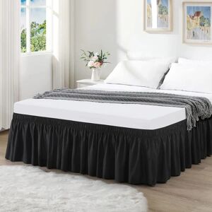Sängkappa elastisk sengekjol Black 100x200x38cm