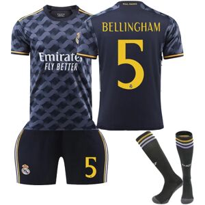 23/24 sæson Real Madrid bortaställ fotbollsdräkt for barn med strumpor 5 BELLINGHAM Children's size 20