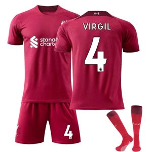 JIUSAIRUI Børn / Voksen 22 23 World Cup Liverpool Hjemmetrøje fodboldsæt VIRGIL-4 2xl#