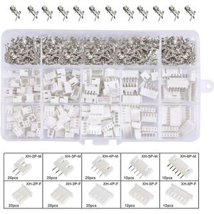 460 stk Jst Connector Kit, Jst-xh, 2/3 / 4/5/ 6 Pin han/hun stik, 2,54 mm hun ben konnektorer terminaler