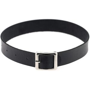 Halskæde Punk Retro Kunstlæder Spænde Choker Halskæde Til Dating Black