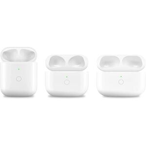 Trådløst ersättningsfodral, kompatibel med AirPods-serien, med hurtig opladning og Bluetooth sync-knap (vit) AirPods Pro2