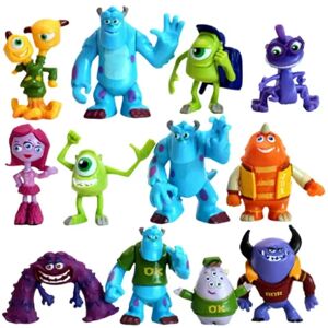 12 stk sæt 2-2,3 tommer søde tegneserie minifigurer PVC Pixar Monsters Inc. Monsters figursamling til børn