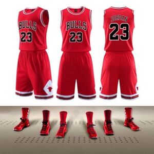 #NBA 22/23 Bulls # 23 Ærmeløs sweatshirt til børn, voksenbasketballtrøjesæt Children (130-140cm)