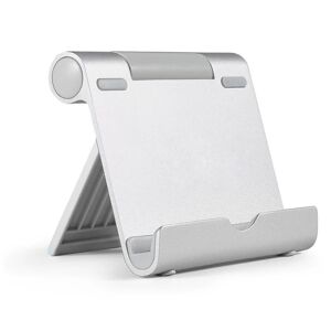 Justerbart og bærbart stativ til tablet, e-reader og smartphone Sølv
