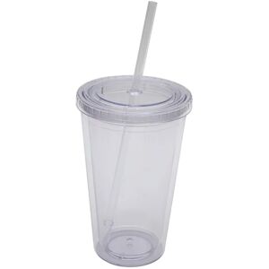 Återanvändbara plastmuggar, dobbeltvejgig genomskinlig dricksmugg med sukker, Återanvändbara koppar, passende for frugtjuice Helt transparent 24oz750ml