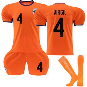 UEFA Euro 2024 Holland Home Kids Football Kit No. 4 Virgil 24